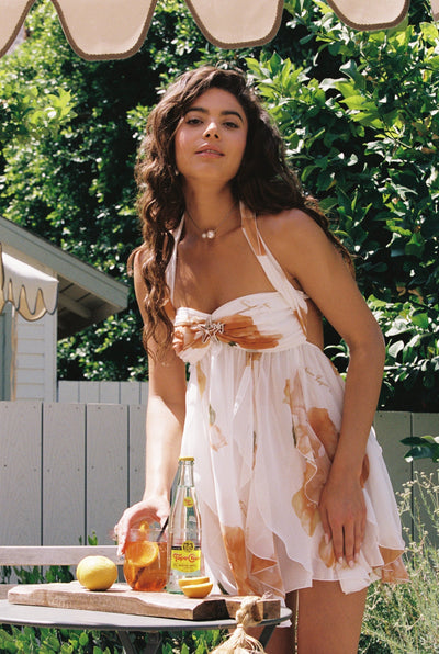 Arabella™ | Floral Chiffon Mini Kleid