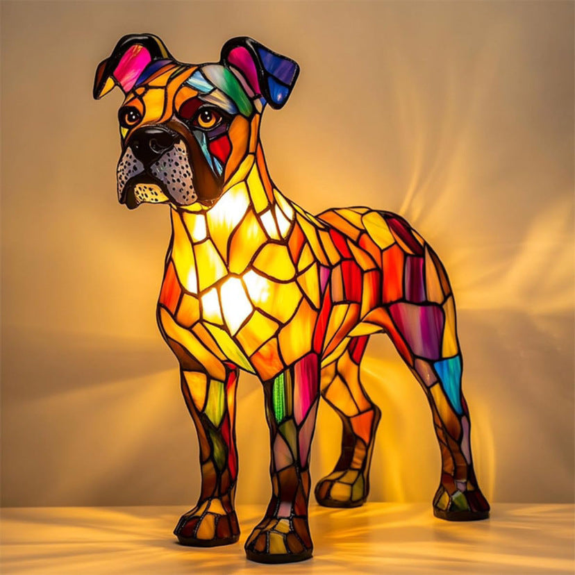 Tyson  | Hundelampe Magisk aus buntem Glas