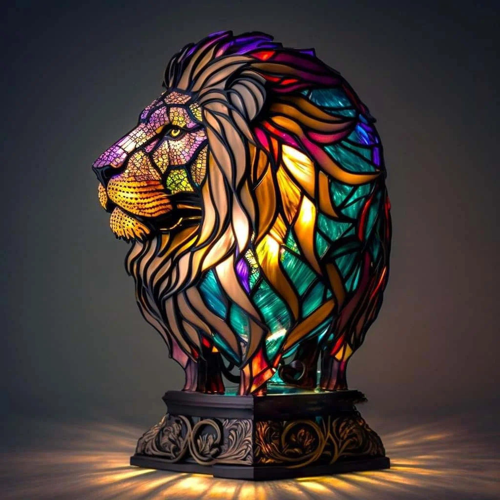 Simba | Löwenlampe Magisch aus buntem Glas