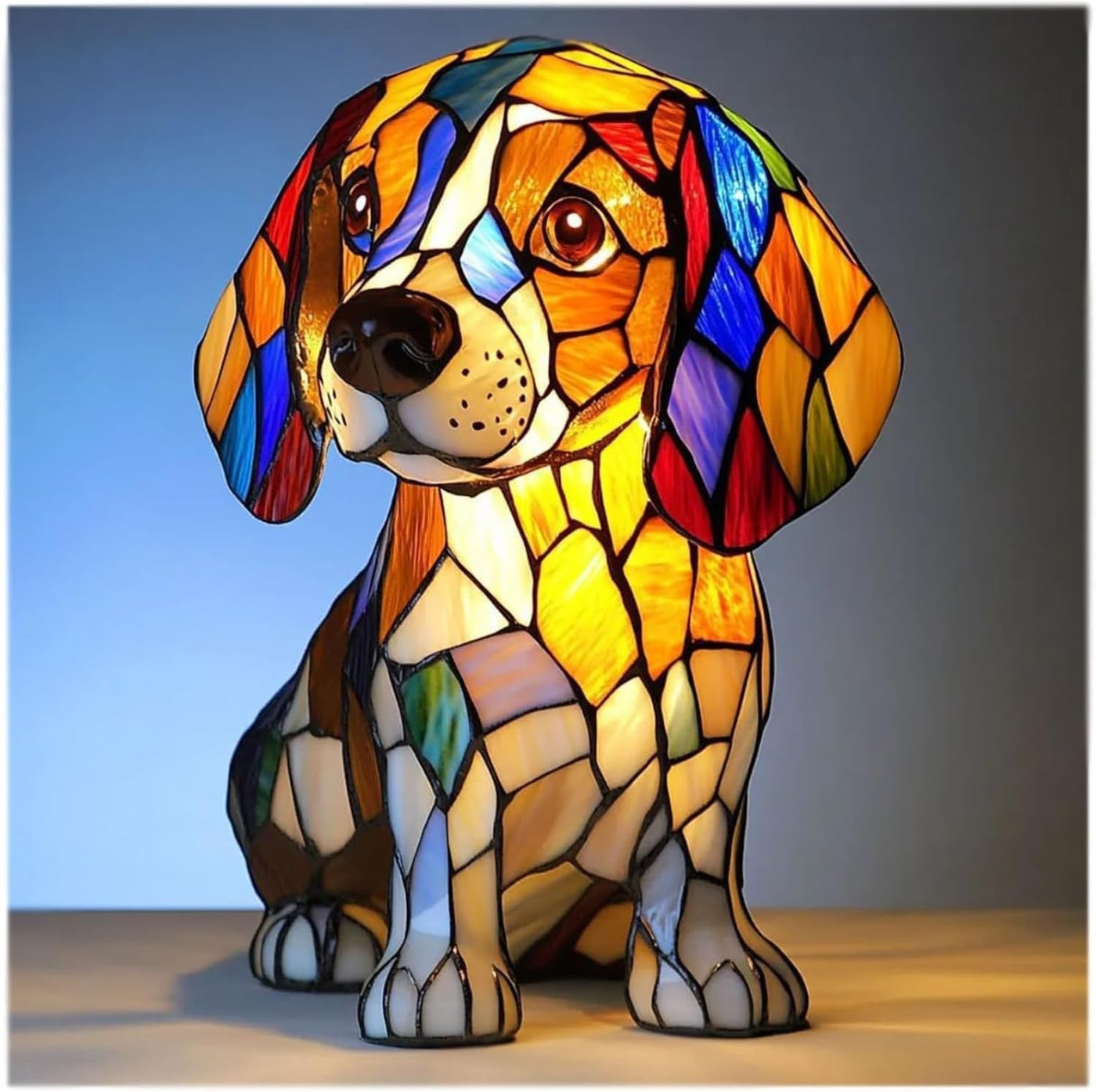 Coco | Hundelampe Magisk aus buntem Glas