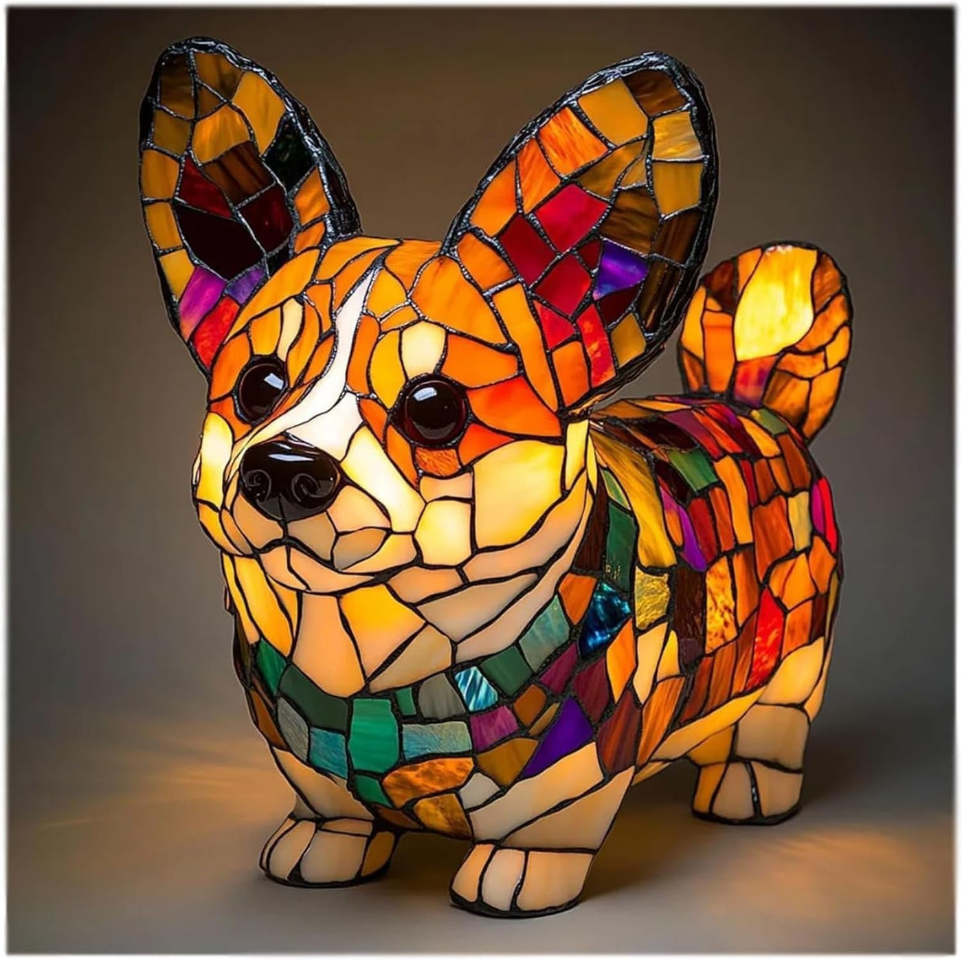 Doudou | Magische Hundelampe aus buntem Glas