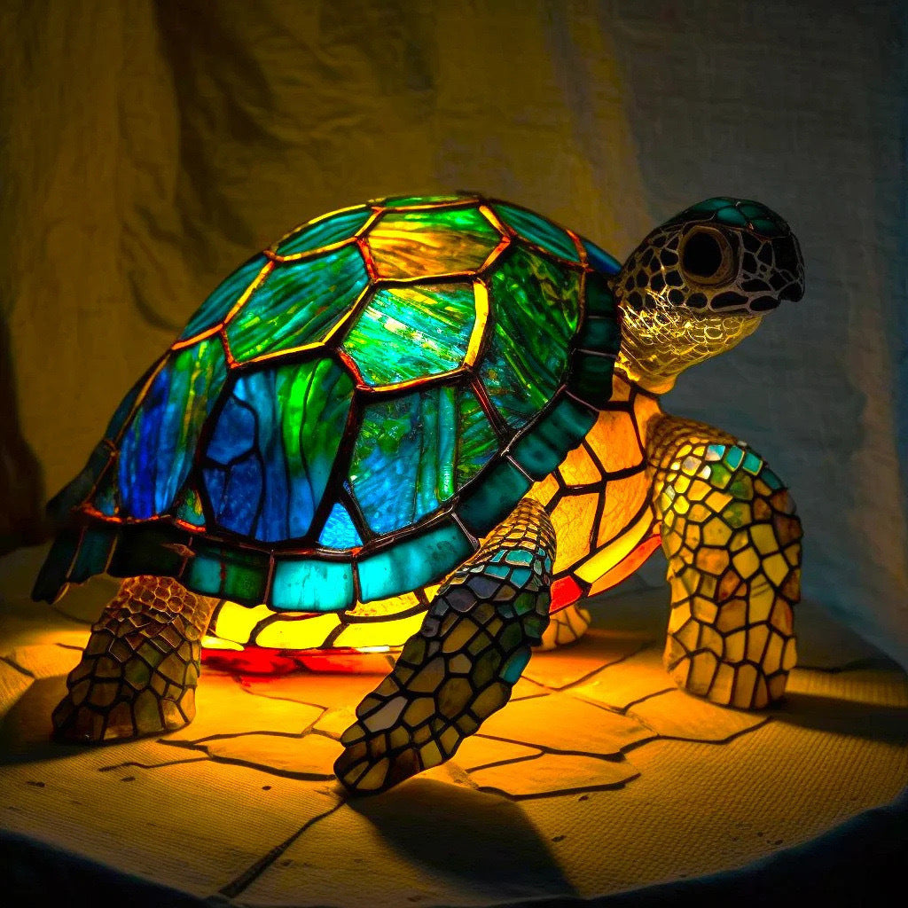 Sammy | Magische Schildkrötenlampe aus buntem Glas