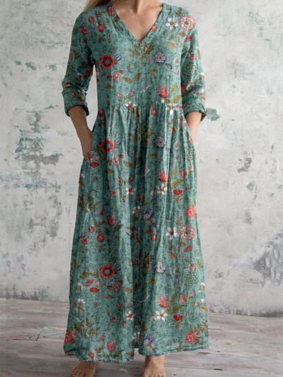 Celestine | Maxikleid mit vintage Blumenmuster
