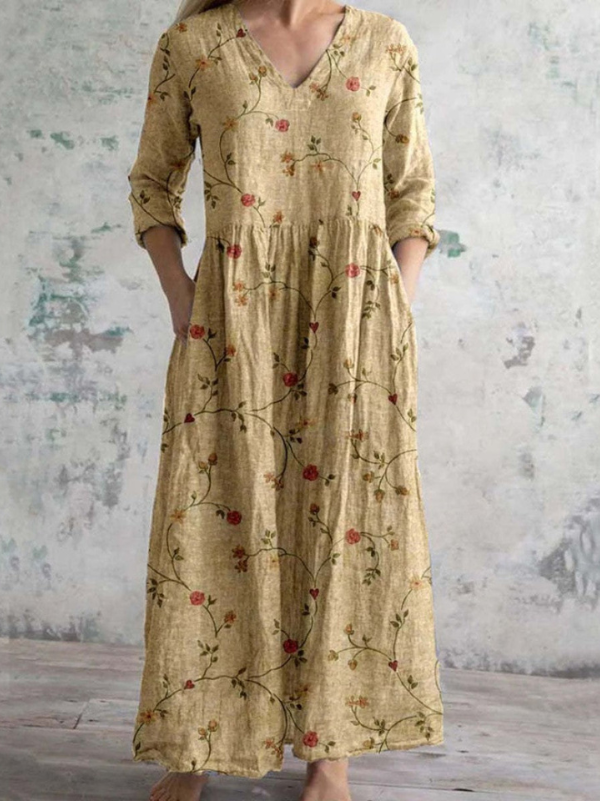 Celestine | Maxikleid mit vintage Blumenmuster