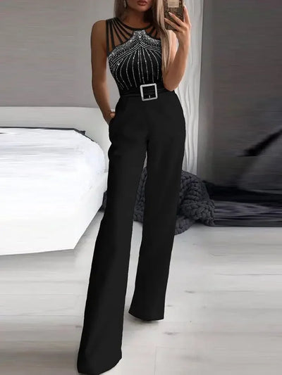 Adelheid™ | Glitzernder Jumpsuit mit Weiten Beinen
