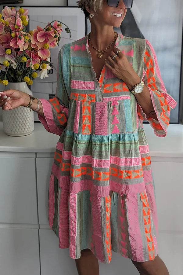 Juliane – Boho Swing Kleid mit Volants