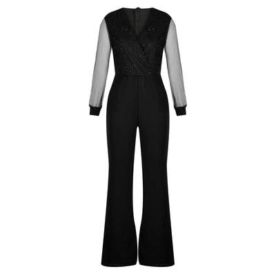 Alberta™ | Glitzernd verzierter Jumpsuit mit weitem Bein