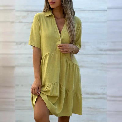 Sofia | Leichtes Sommerkleid mit Knöpfen und ausgestelltem Schnitt