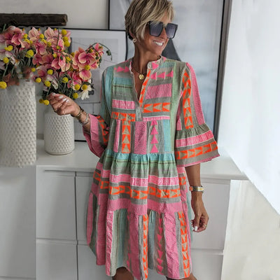Juliane – Boho Swing Kleid mit Volants