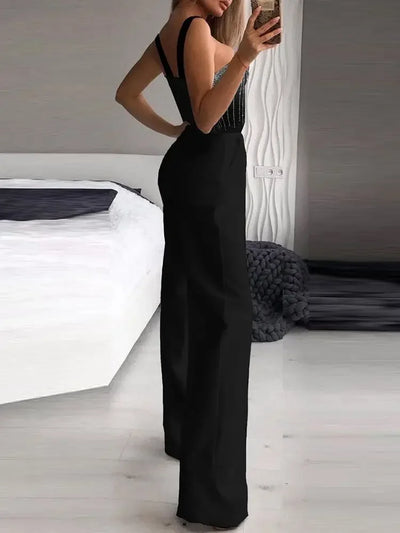 Adelheid™ | Glitzernder Jumpsuit mit Weiten Beinen