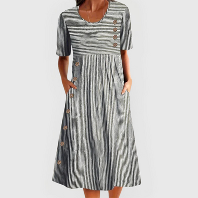 Wanda Gestreiftes Midi-Kleid