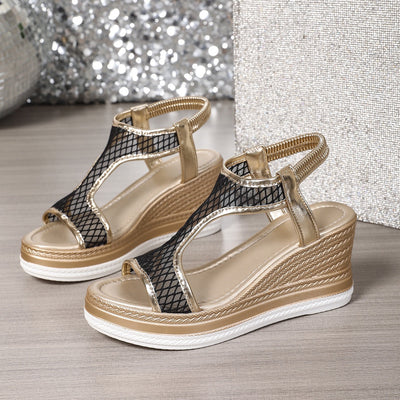 Elegante orthopädische Pantoletten für Damen mit Keilabsatz