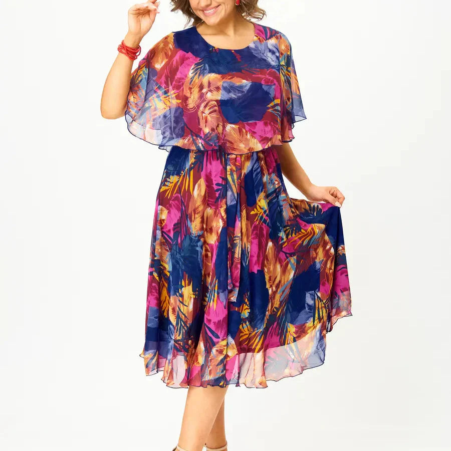 AYALA | BEQUEMES CHIFFON-KLEID IN GROSSEN GRÖSSEN