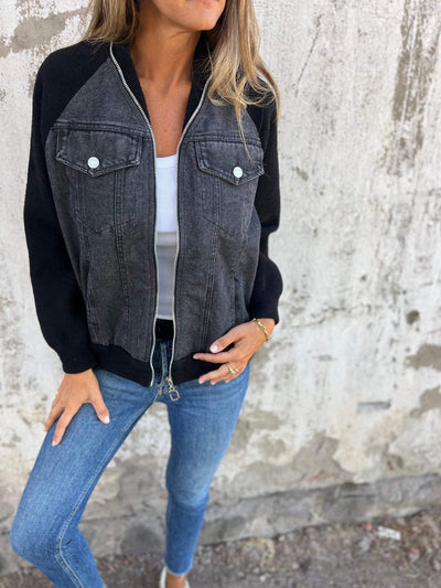 ISA | LÄSSIGE JACKE MIT REISSVERSCHLUSS UND V-AUSSCHNITT