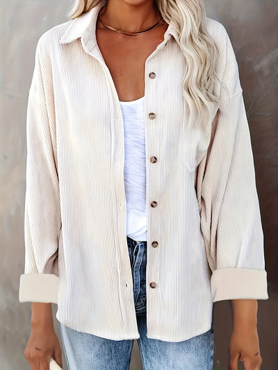 Fleur – Cord Overshirt mit Knopfleiste
