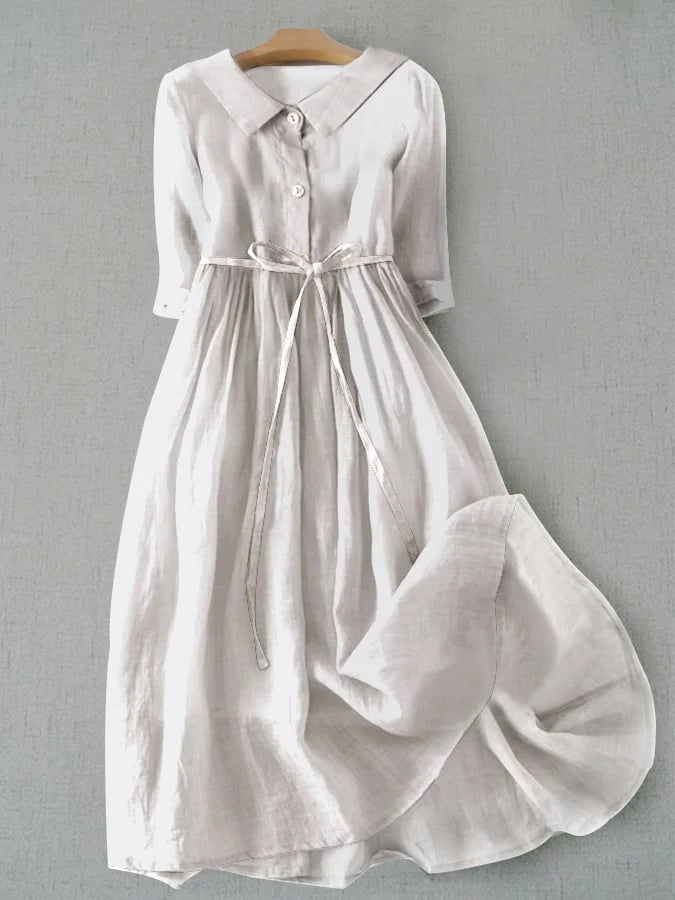 Lux - Elegantes Kurzarmkleid mit Taillenschnürung