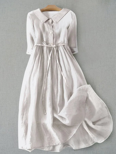 Lux - Elegantes Kurzarmkleid mit Taillenschnürung