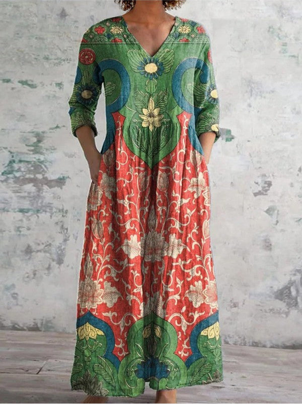 Celestine | Maxikleid mit vintage Blumenmuster
