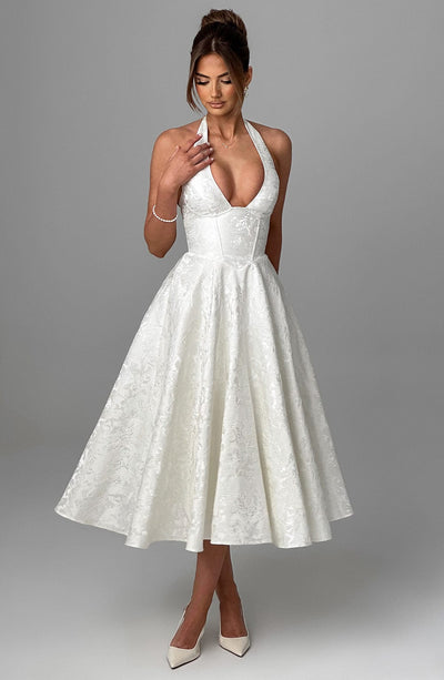 Ara | Midi Kleid mit Neckholder-Ausschnitt