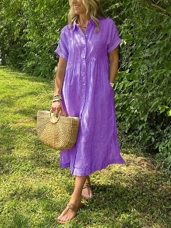 CASSIE | ELEGANTES STREIFENKLEID