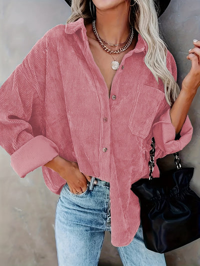 Fleur – Cord Overshirt mit Knopfleiste