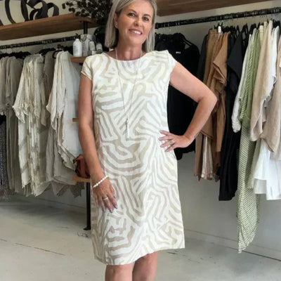 Vera | Kleid mit Sommerdruck und Rundhalsausschnitt