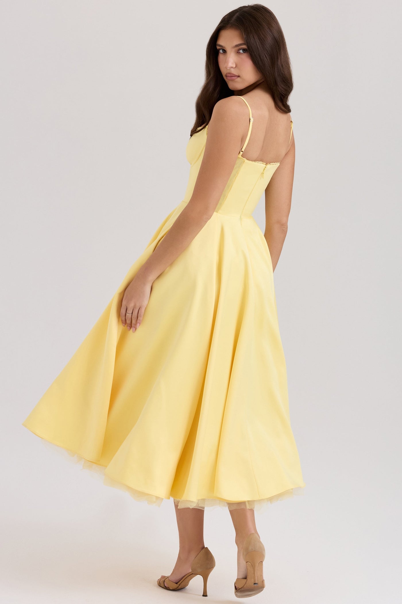 Luce - Satin-Tüll-Midikleid