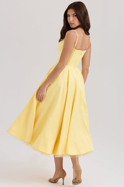 Luce - Satin-Tüll-Midikleid
