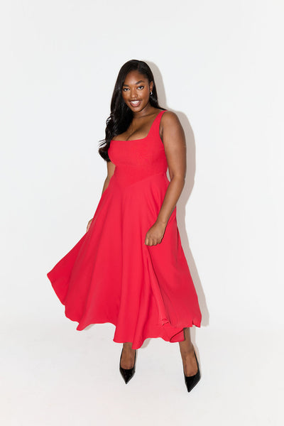 Amelia | Zeitloses Fließendes Midi-Kleid