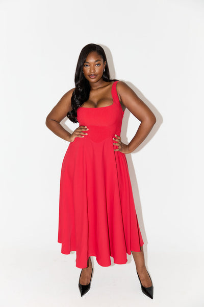 Amelia | Zeitloses Fließendes Midi-Kleid