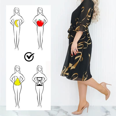 Elegantes, lockeres Midikleid mit gerüschten Ärmeln