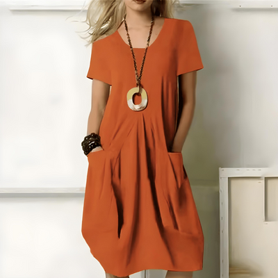 Elegantes Baumwollkleid mit Bauchbedeckung